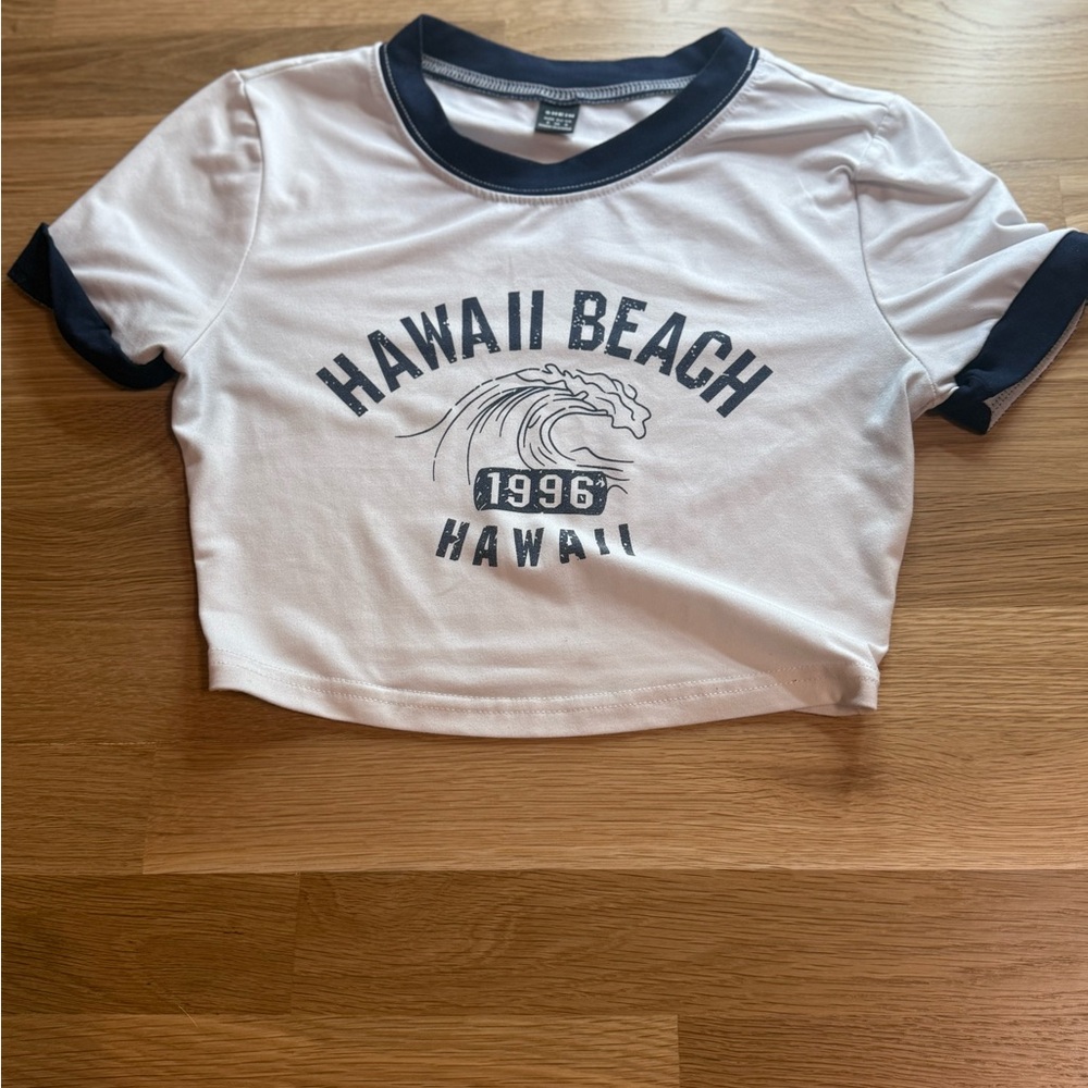 Hawaii Beach Kids White and Black T-Shirt